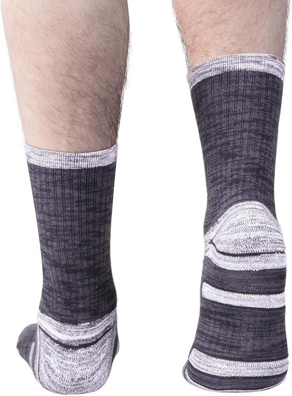 Men's Sports Socks Moisture Wicking 5 Pairs - Black/Grey